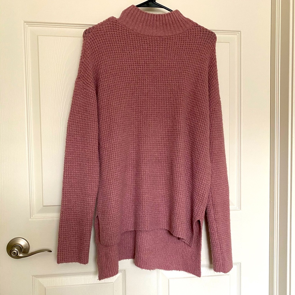 Long Back Sweater Top - Mauve Pink